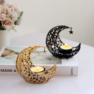 Crescent Moon & Star Candle Holder