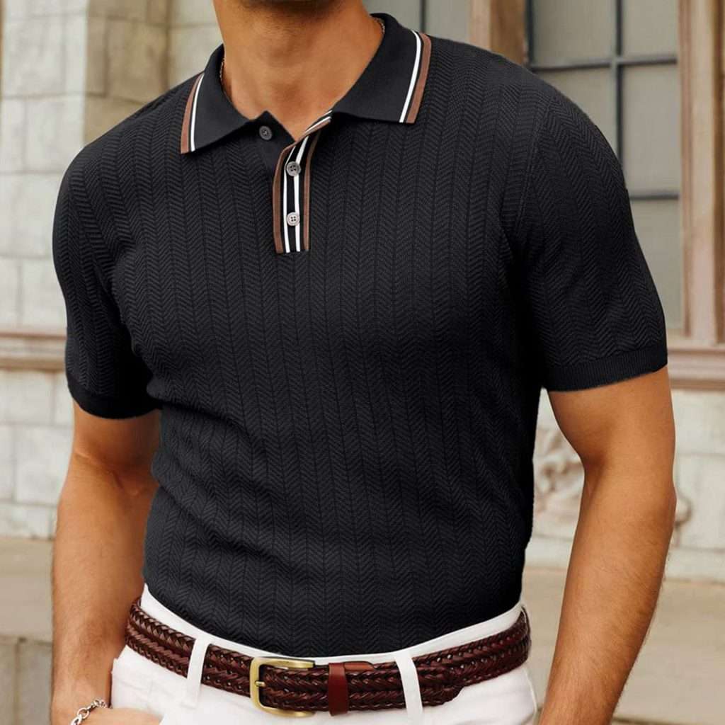 Retro Knit Polo Shirt - Image 8