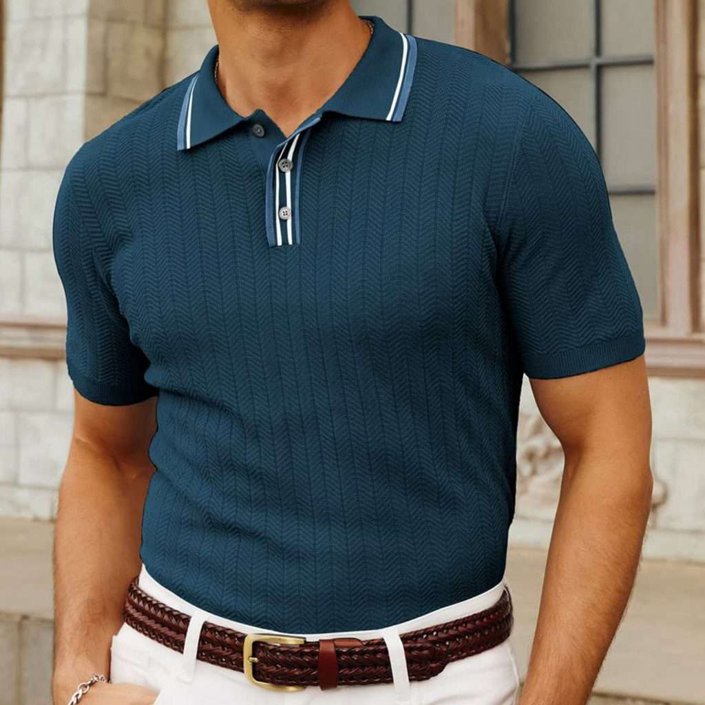 Retro Knit Polo Shirt - Image 7