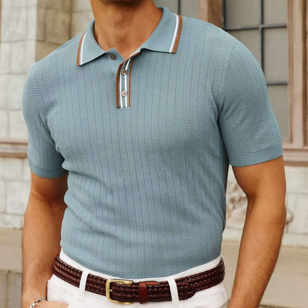 Retro Knit Polo Shirt