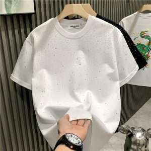 Speckled White Streetwear T-Shirt