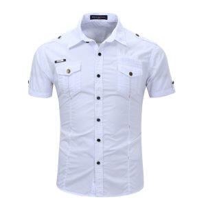 Military Style Button-Up Shirt