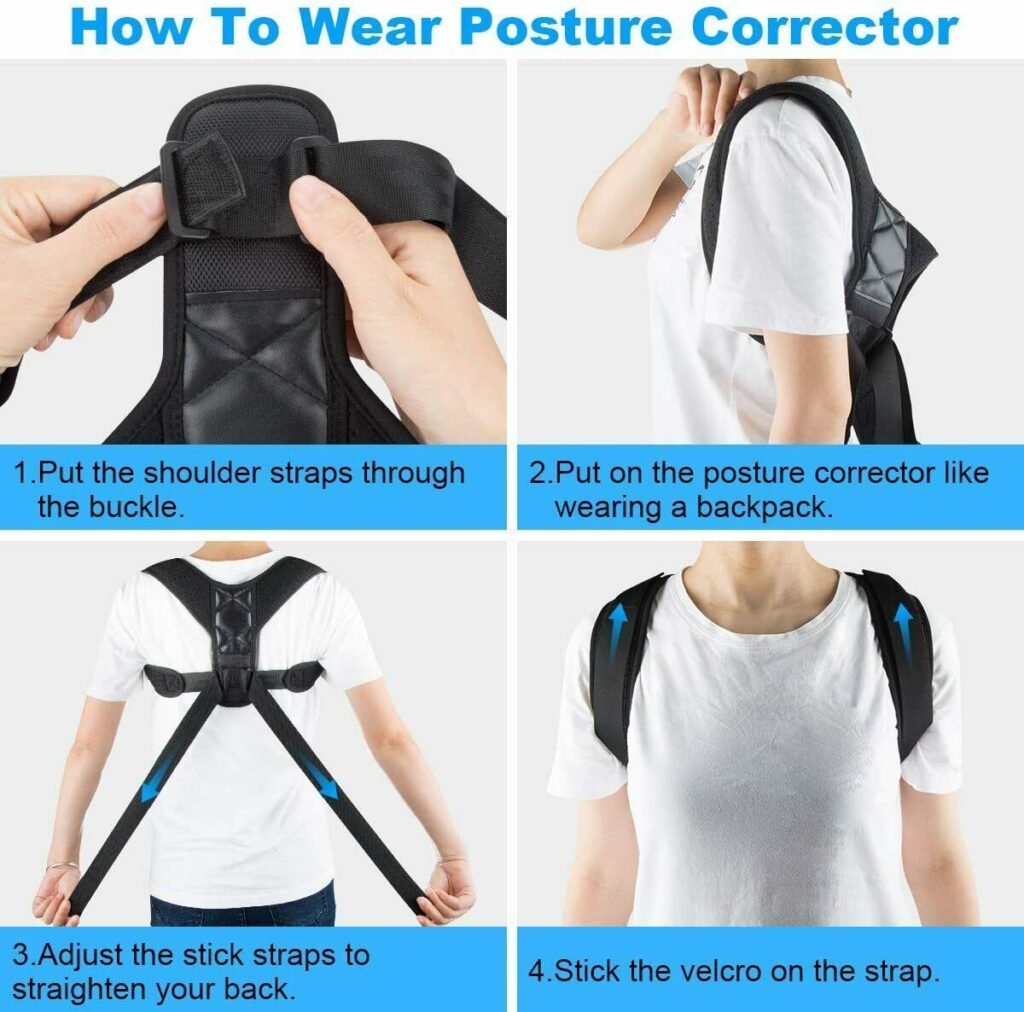 Posture Corrector Men Women Upper Back Pain Brace Clavicle Support Straightener - Image 4