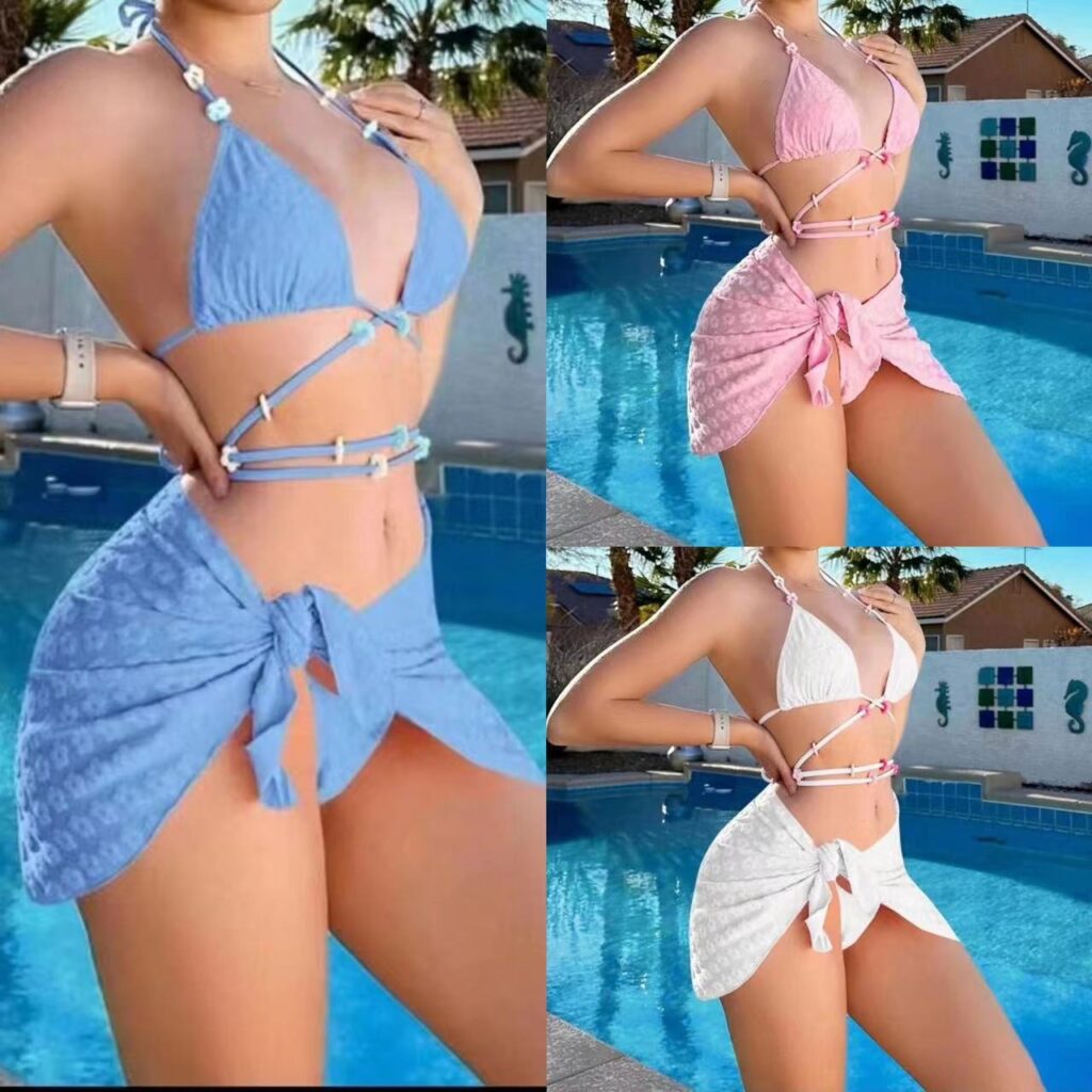 Fashion Ladies Three-piece Set Strap Split Swimsuit - Image 2