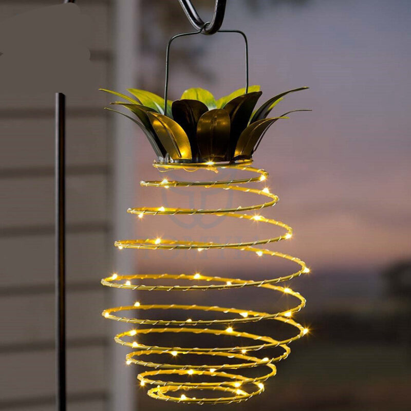 Outdoor Waterproof Garden Pineapple Solar Lights Path Lights Hanging Fairy Lights Solar Led Warm Fairy String Decor - Image 6