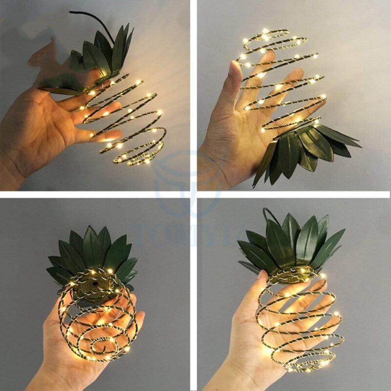 Outdoor Waterproof Garden Pineapple Solar Lights Path Lights Hanging Fairy Lights Solar Led Warm Fairy String Decor - Image 3