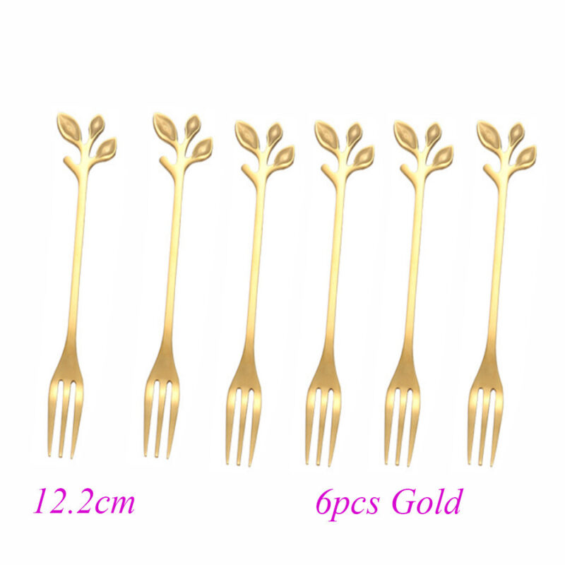 Leaf-Design Gold & Silver Cutlery Set - Image 5