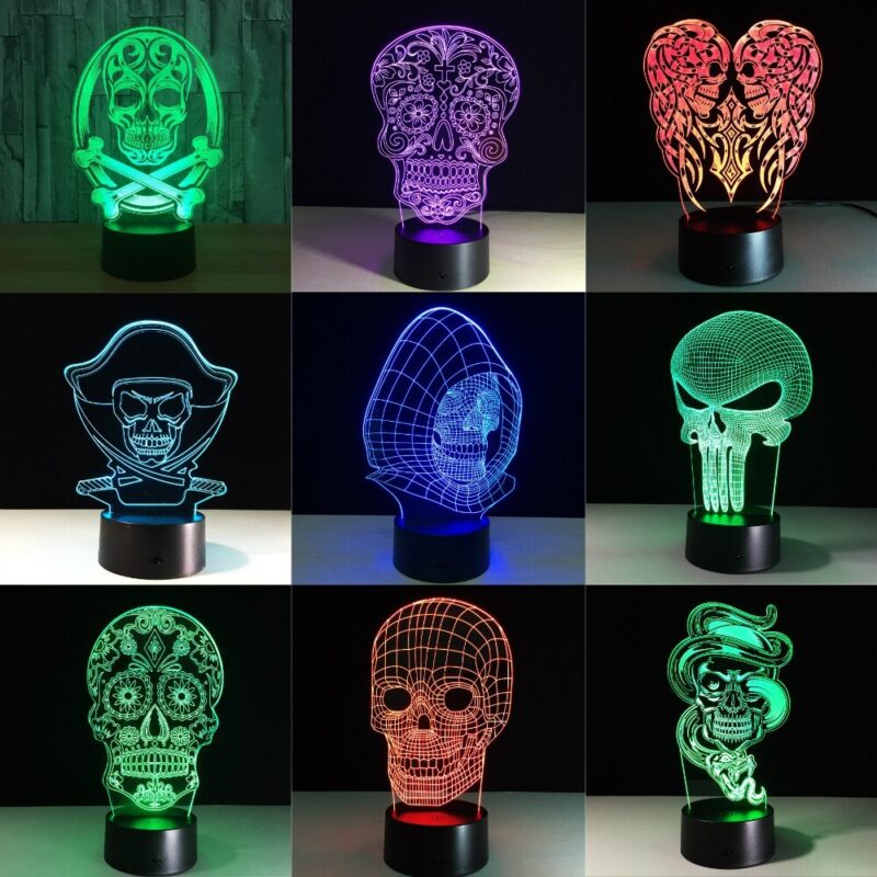 Flower skull 3D night light - Image 3