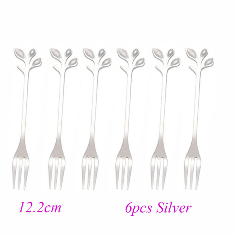 Leaf-Design Gold & Silver Cutlery Set - Image 2