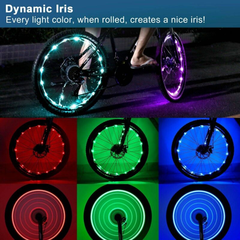 2 Pack LED Bicycle Wheel Light, 7 Colours In One Waterproof Bicycle - Image 4