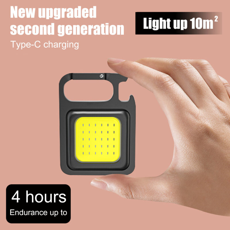 Mini Portable Flashlight Rechargeable Glare COB Keychain Light LED Work Light USB Charge Emergency Lamps Outdoor Camping Light - Image 2