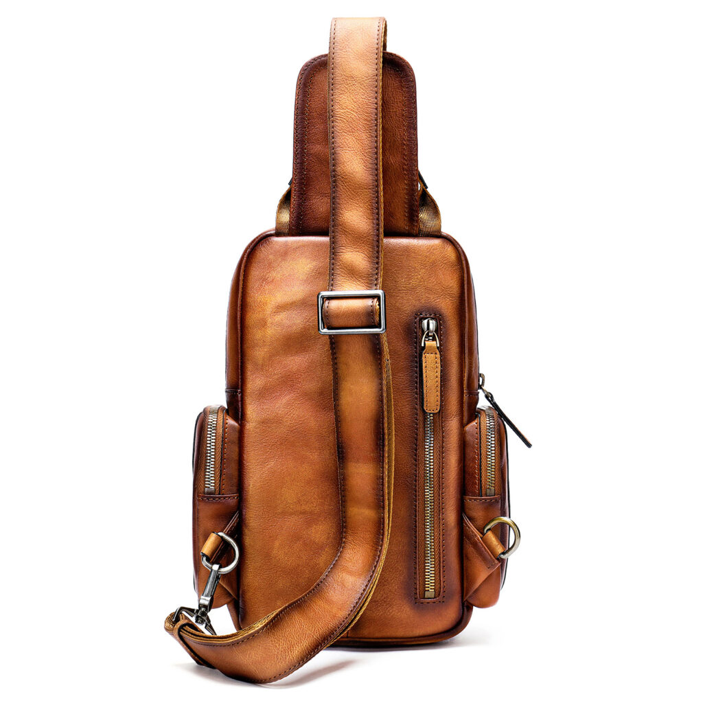 Men's Casual First Layer Cowhide Small Chest Bag - Image 3