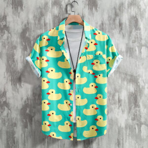 Fun Rubber Duck Print Hawaiian Shirt