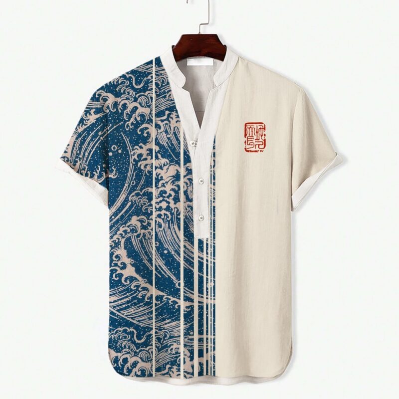 Ocean Wave Linen Henley - Image 5