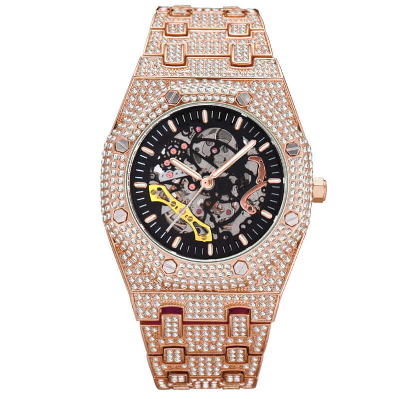 Luxury Crystal-Studded Skeleton Watch - Image 2