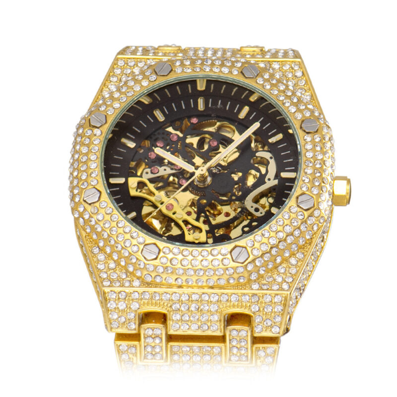 Luxury Crystal-Studded Skeleton Watch - Image 5