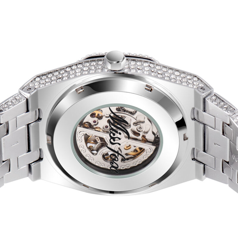 Luxury Crystal-Studded Skeleton Watch - Image 3