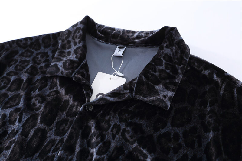 Velvet Leopard Print Lounge Set - Image 10