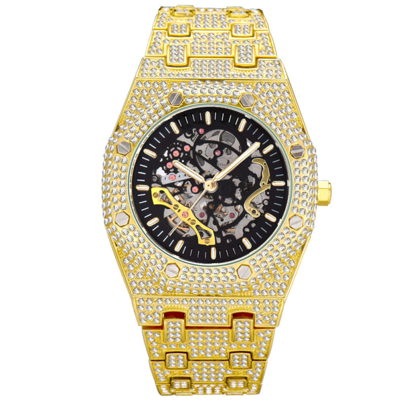 Luxury Crystal-Studded Skeleton Watch - Image 7