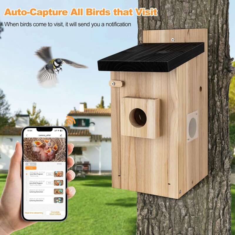 Smart Bird House With Camera,3MP Birdhouse Camera For Outdoors,Auto Capture Bird Videos & Motion Detection,Watch Bird Nesting & Hatching In Real Time,DIY Ideal Gift - Image 2