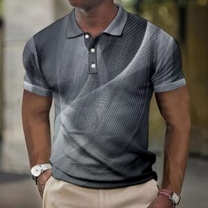 3D Button Short Sleeve Polo Shirt