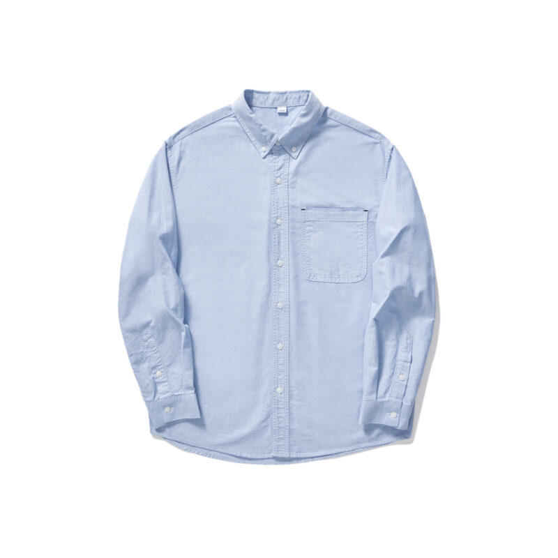 Classic Solid Color Oxford Shirt - Image 4