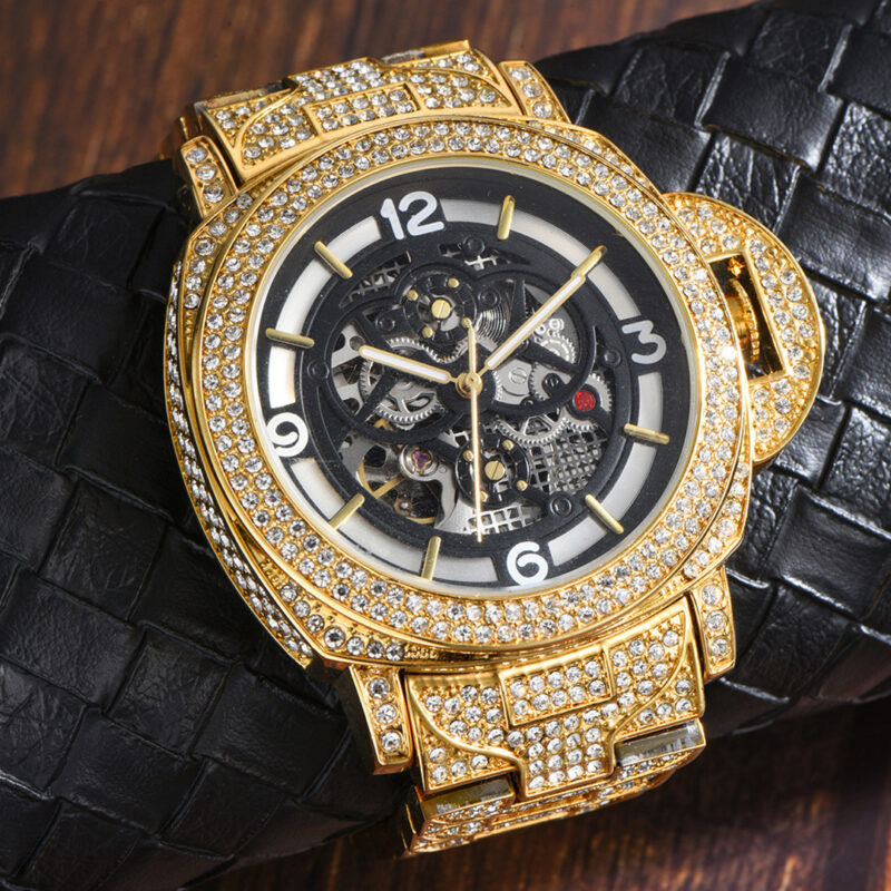 Men's Full Diamond Luminous Mechanical Watch