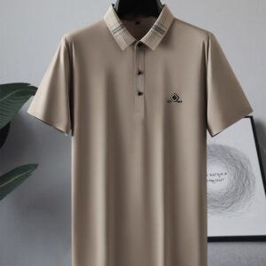 Contrast Color Ice Silk Polo Shirt