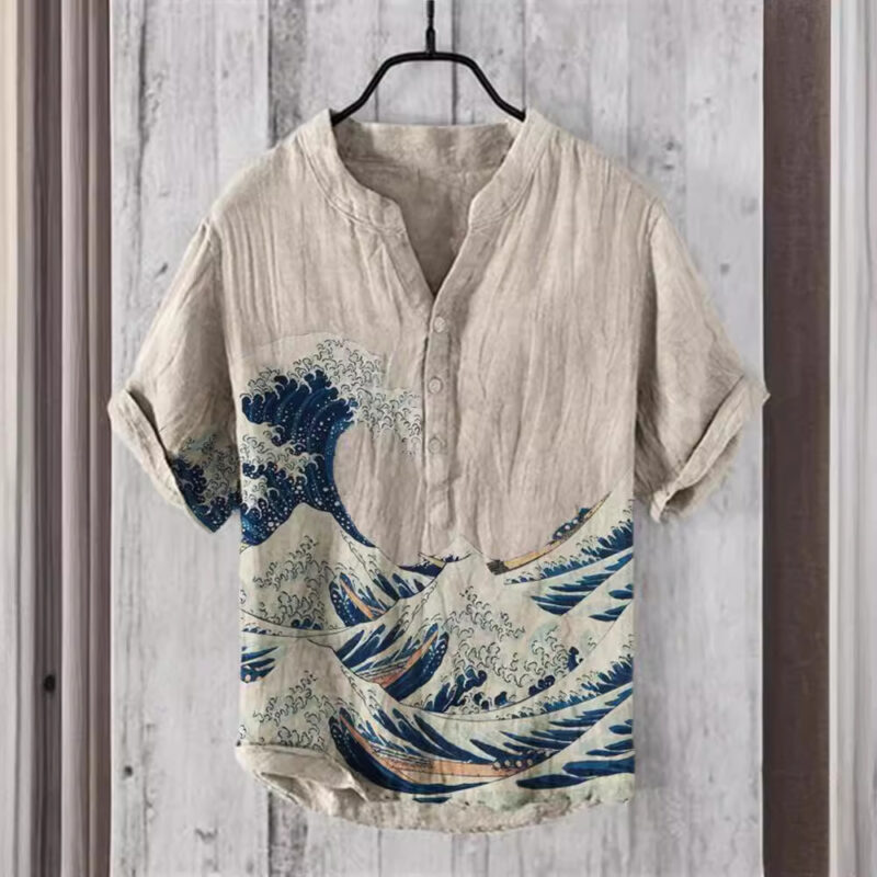 Ocean Wave Linen Henley