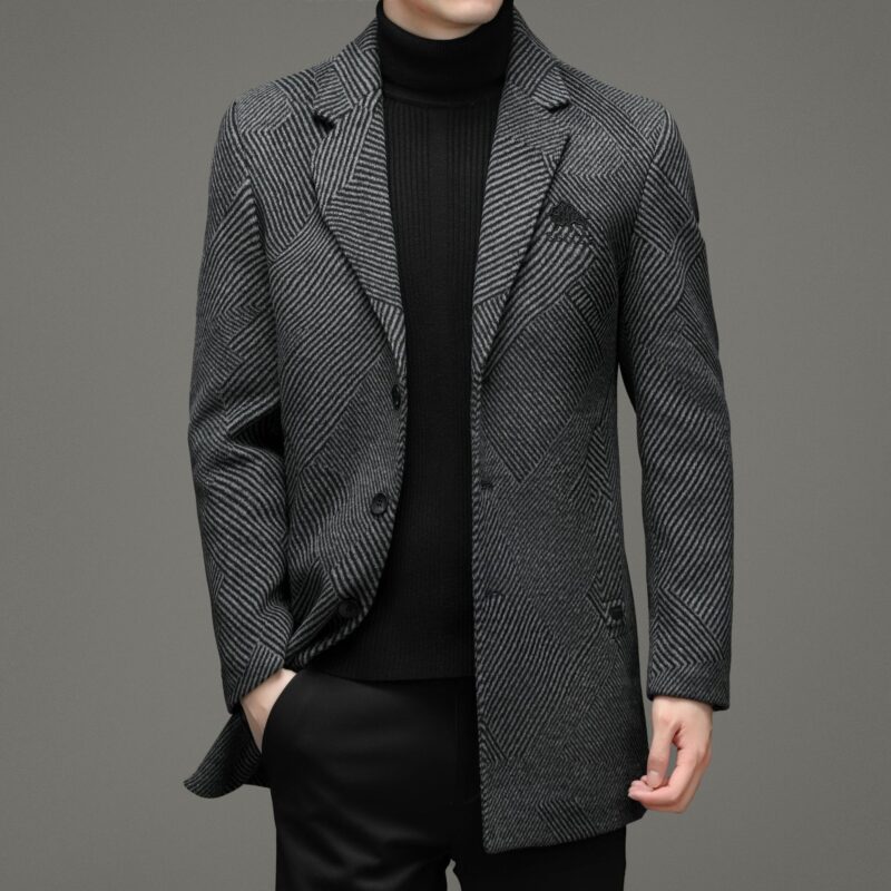 Men's British Cashmere Warm Woolen Coat - Image 7