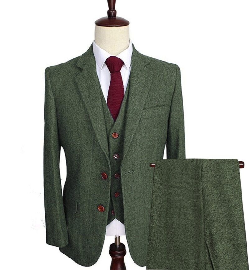 Men's Wool Tweed Formal Lapel suit