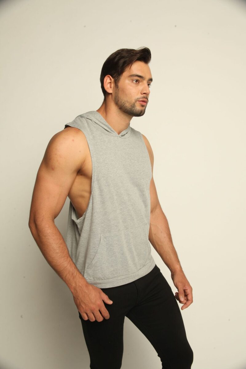 Sports style men's hooded sleeveless vest sweater - Image 6