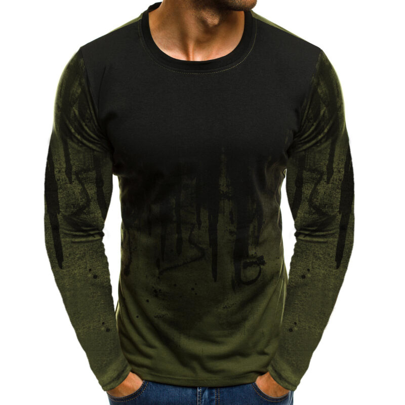 Fashion Men's Camouflage Color Pullover Long Sleeve - Image 2