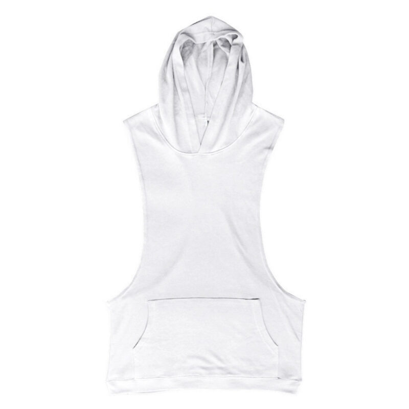 Sports style men's hooded sleeveless vest sweater - Image 7