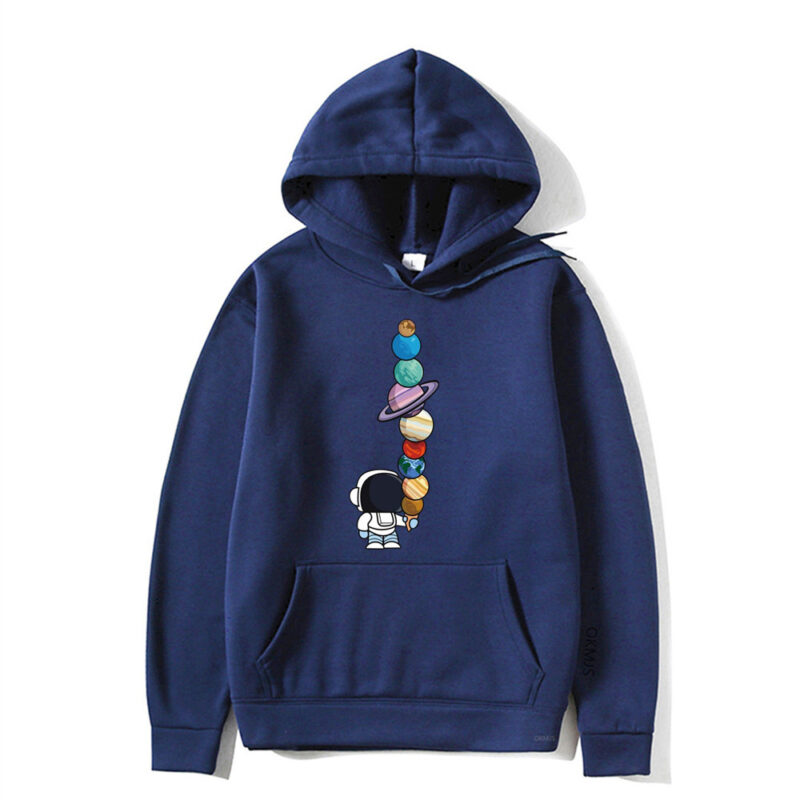 Solar System Planet Starry Sky Hooded Sweater - Image 6