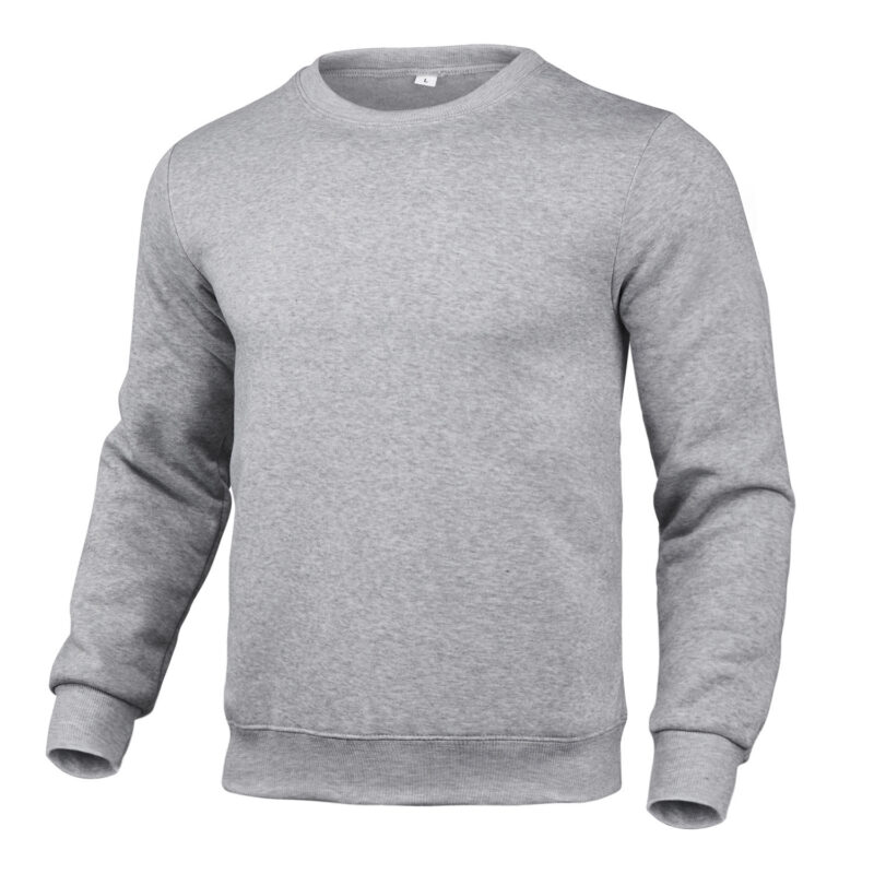 Men's And Women's Casual Sweatshirt Solid Color Round Neck Long Sleeve Pullover - Image 7