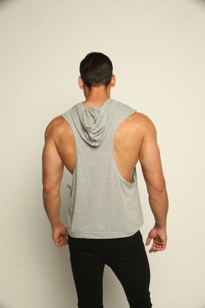 Sports style men's hooded sleeveless vest sweater - Image 5