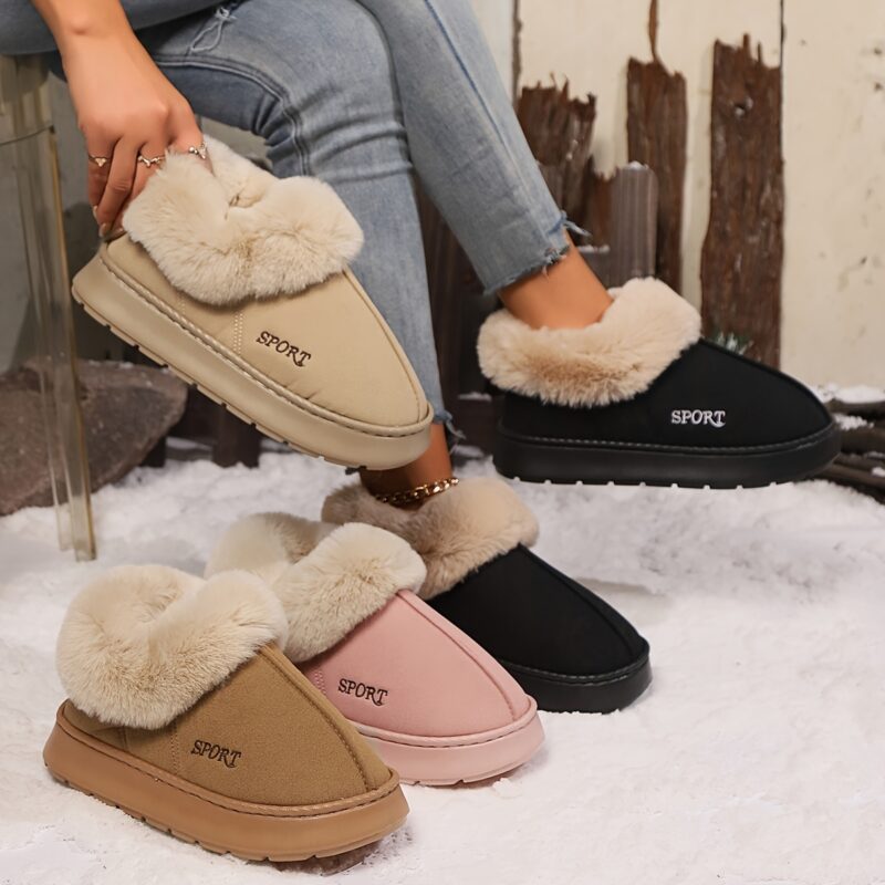 Women's Fleece-Lined Cozy Slip-On Slippers