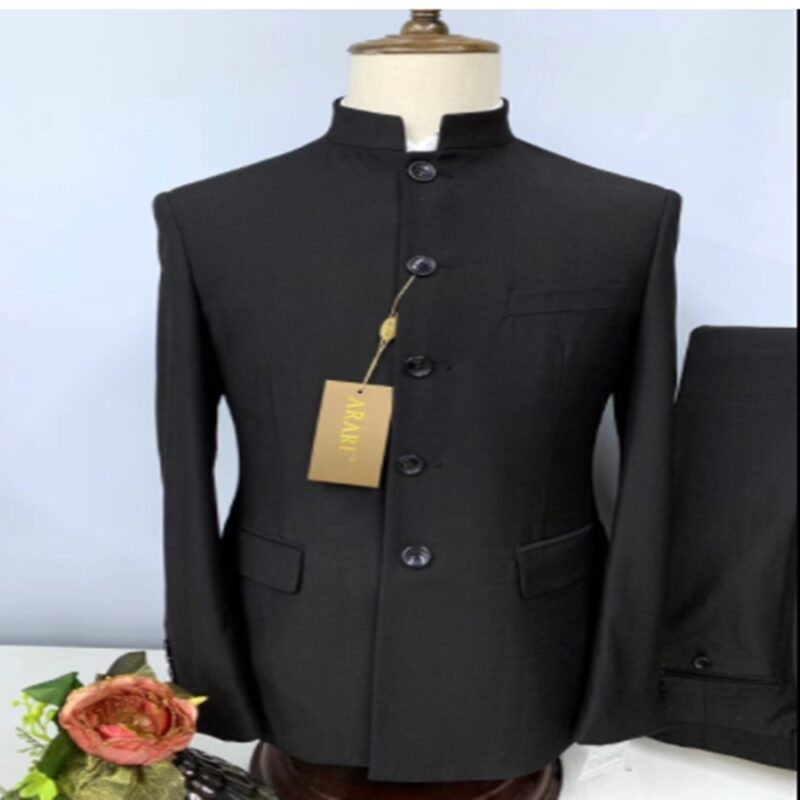 Zhongshan Collar Suit Men's Business Wedding Groom Stand Collar Self-cultivation - Image 7