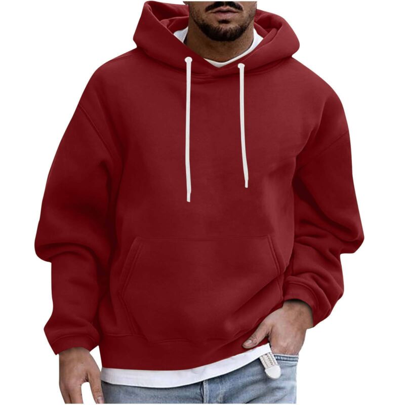 Men's Hoodie Solid Color Casual - Image 4