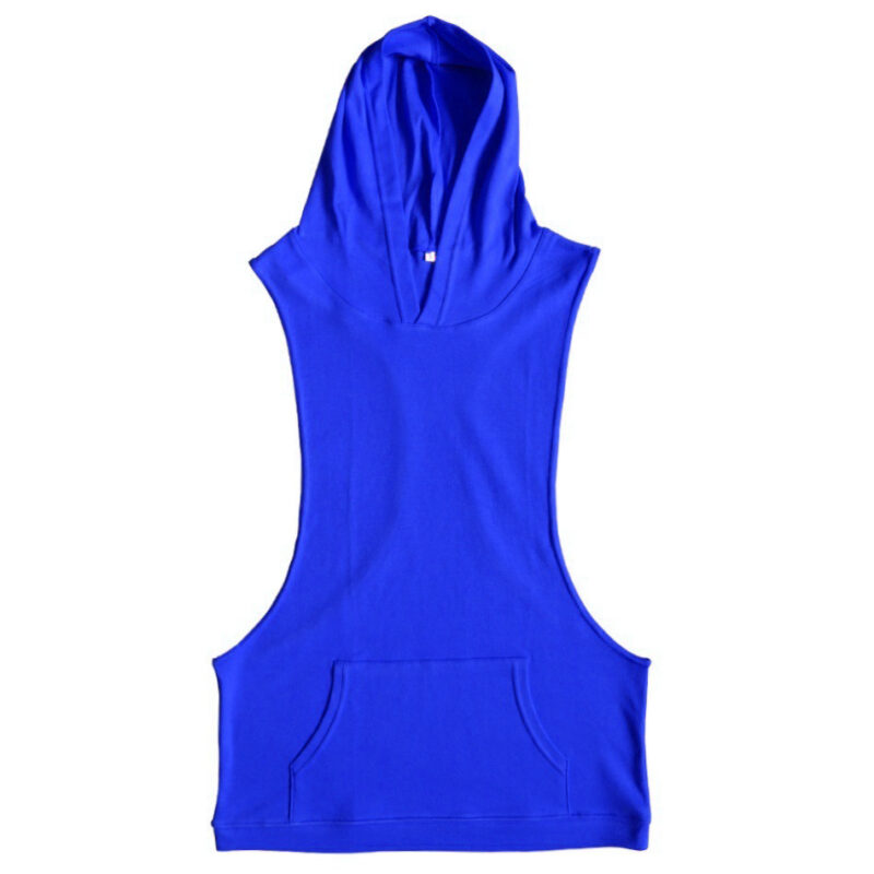 Sports style men's hooded sleeveless vest sweater - Image 8