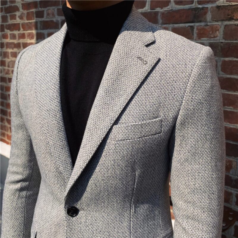 Thick And Textured Small Suit Jacket For Men - Image 3