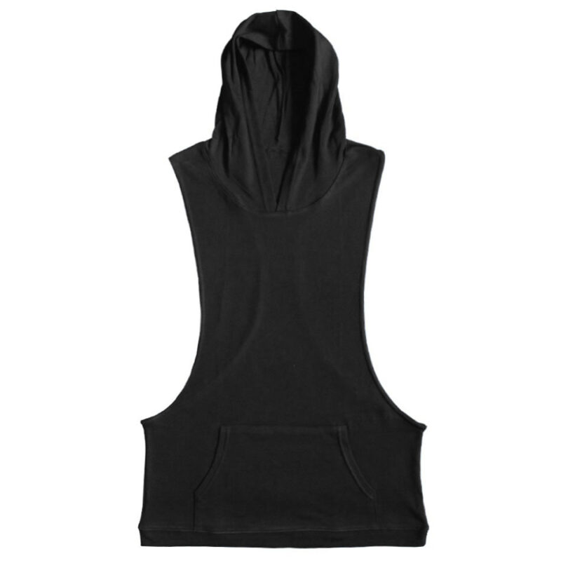 Sports style men's hooded sleeveless vest sweater - Image 9