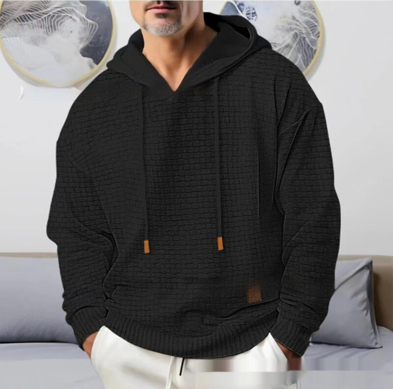 European And American Men's Jacquard Sweater Hooded - Image 6