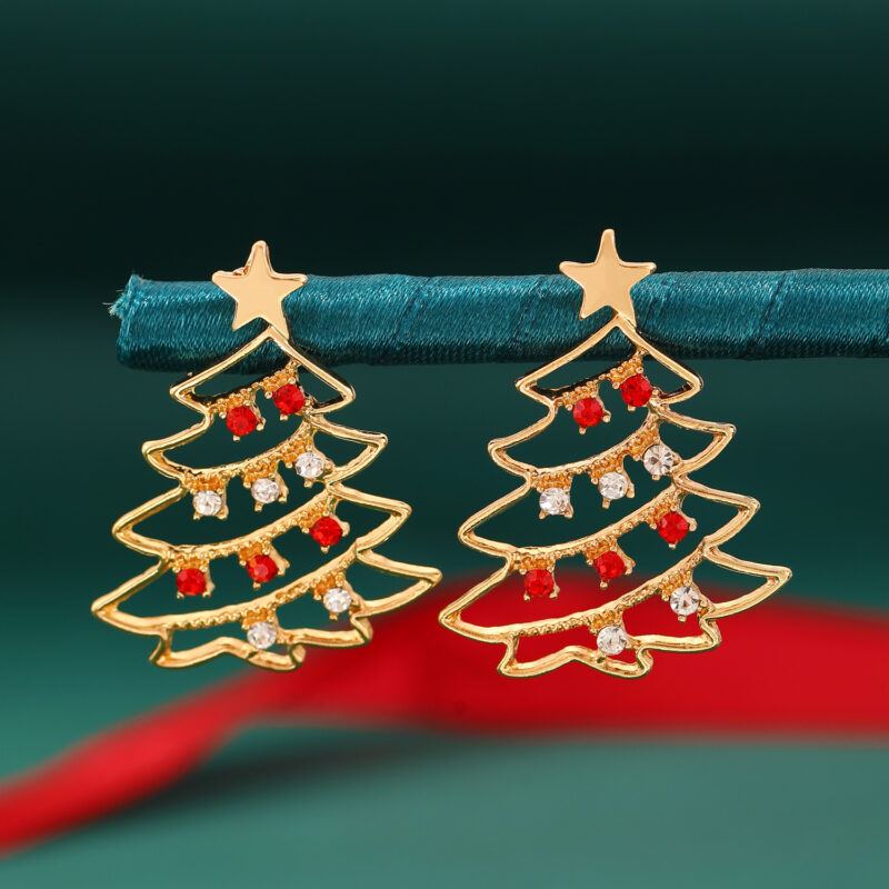 Festive Christmas Tree Earrings - Image 2