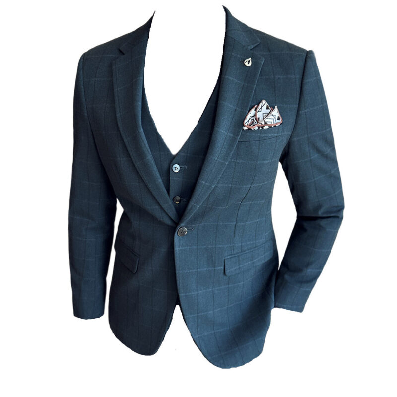 Boy's Yarn-dyed Fabric Suit Set Three-piece Set Groom Groomsman Dress - Image 8