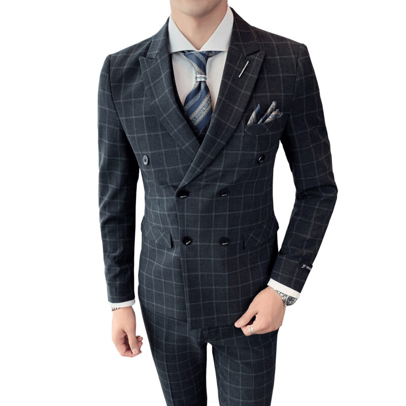 Men's Casual Business Suit Three-piece Slim-fit Officiating Ceremony - Image 2