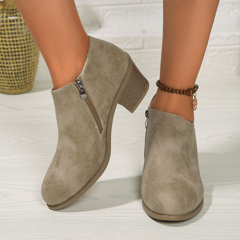 Women's Stylish Suede Ankle Boots - Image 3