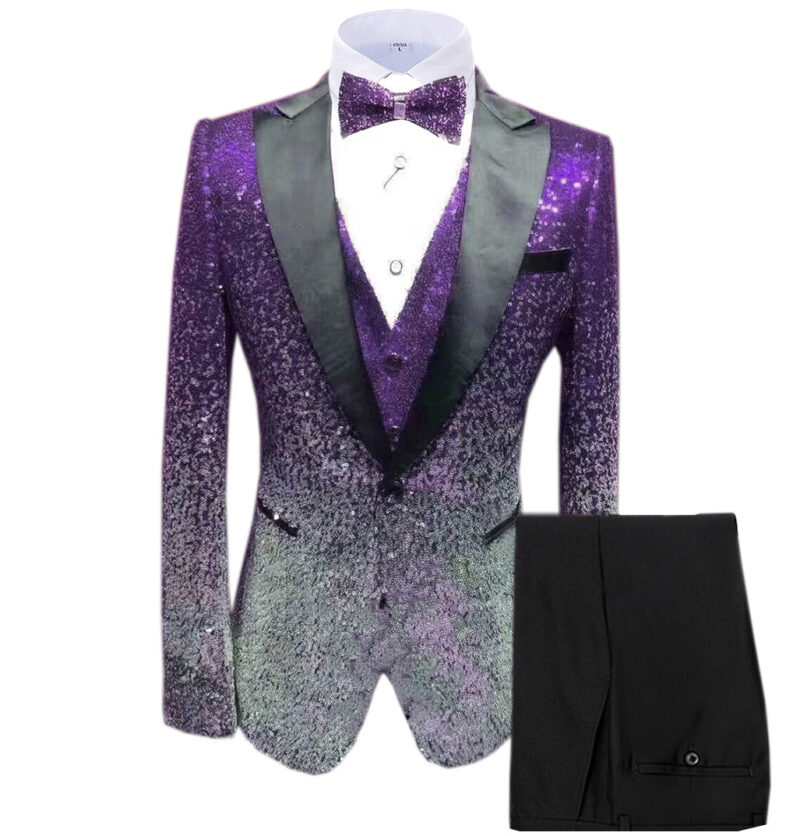 Sequin Men's Suit Three Piece Set - Image 9