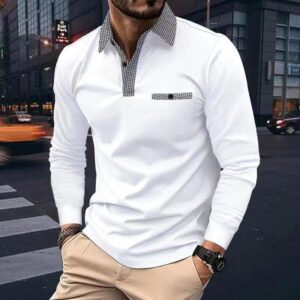 Men's Stylish Long Sleeve Polo Shirt